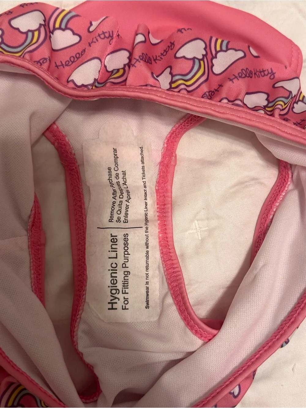 NWT Hello Kitty Sanrio Pink Long-Sleeve Rashguard Two-Piece Swimsuit Size 6 / 6X